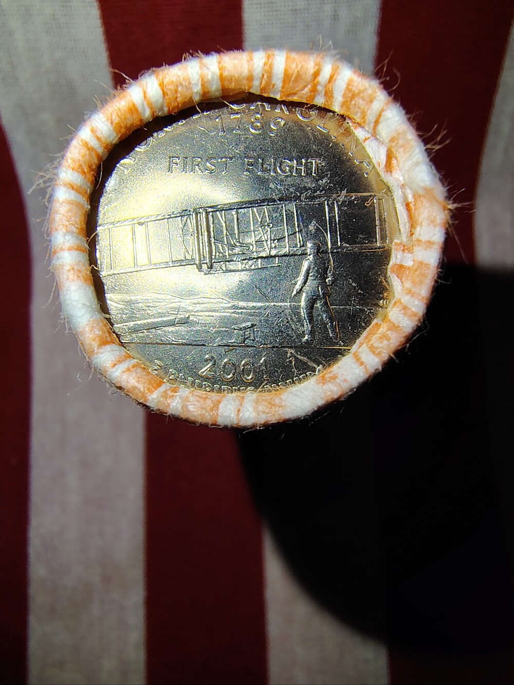 🇺🇸 Uncirculated Roll of '01 North Carolina 24k Gold Plated Quarters🇺🇸